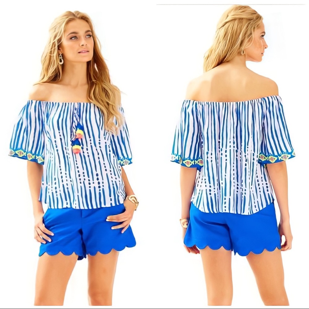 Lilly Pulitzer Sain Off The Shoulder in Blue Crush